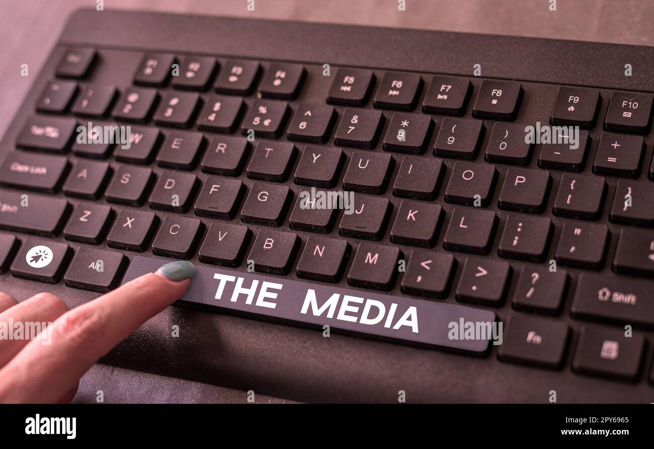 Handwriting text The Media. Business showcase main means of mass communication that are regarded collectively Stock Photo
