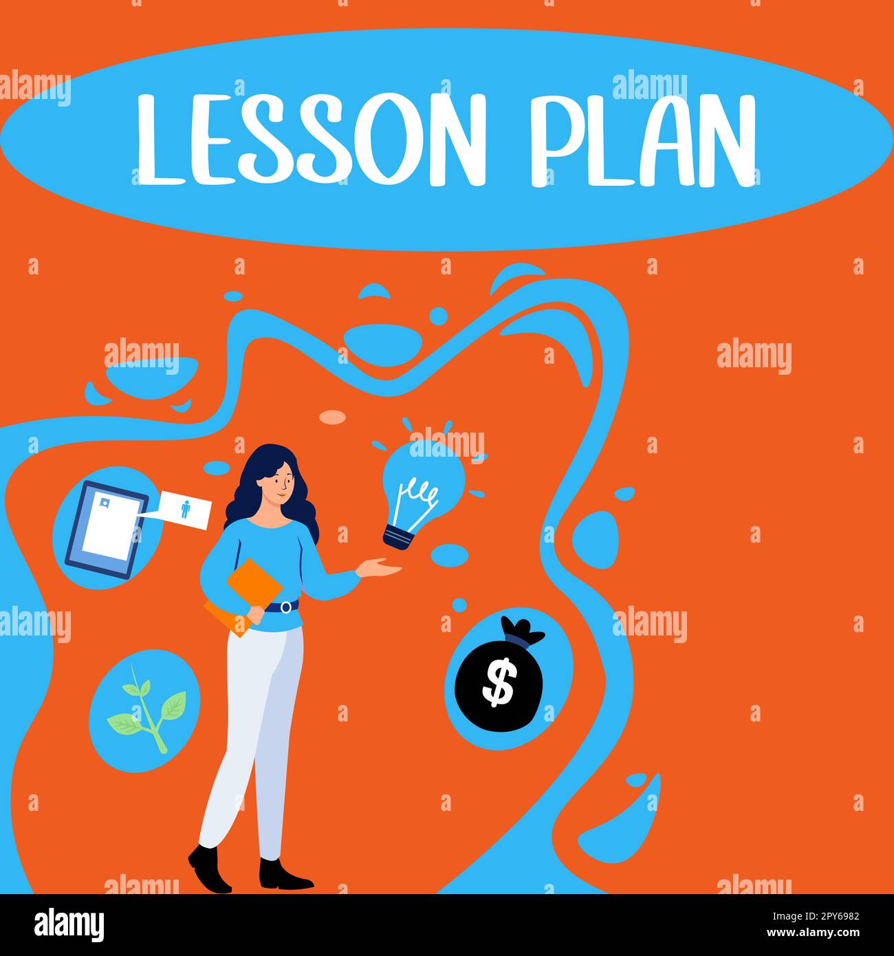 Sign displaying Lesson Plan. Business approach a teacher's detailed description of the course of instruction Stock Photo