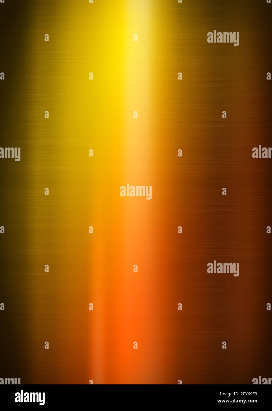 Colorful shiny brushed metal. Gradient from yellow to red. Vertical background texture Stock Photo