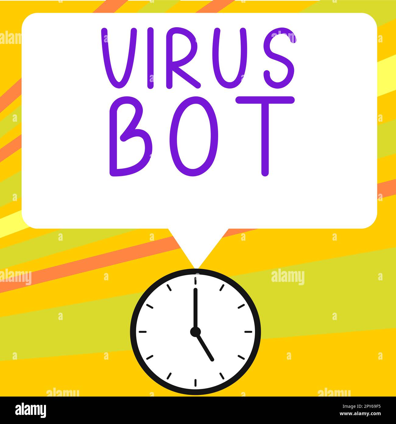 Text caption presenting Virus Bot. Conceptual photo malicious self-propagating malware designed to infect a host Stock Photo
