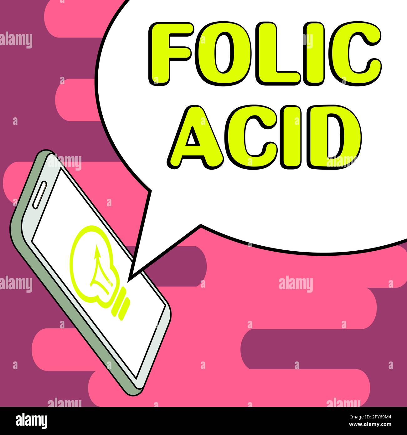 Conceptual caption Folic Acid. Word for Vitamin required for normal