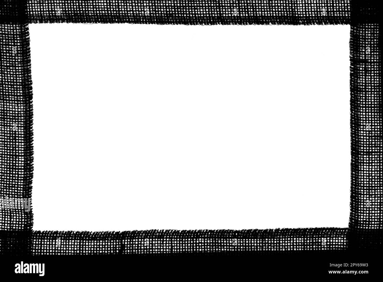 Burlap frame on white Stock Photo Alamy