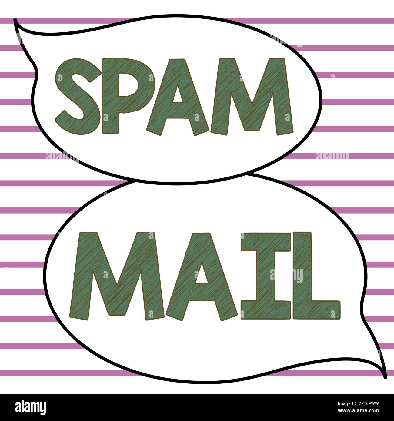 Hand writing sign Spam Mail. Internet Concept Intrusive advertising Inappropriate messages sent on the Internet Stock Photo