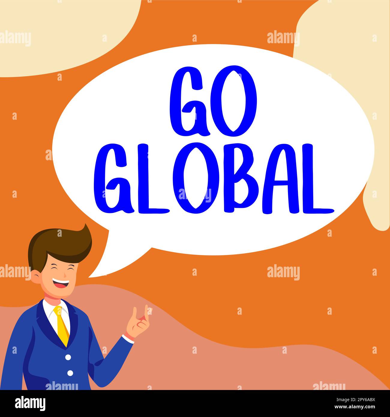 Sign displaying Go Global. Business showcase relating to or encompassing whole something or group of things Stock Photo