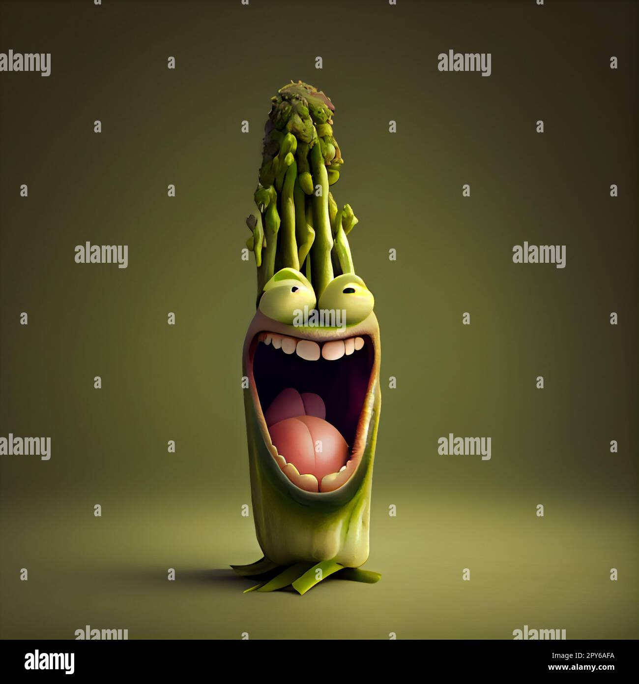 Funny asparagus cartoon character Stock Photo Alamy