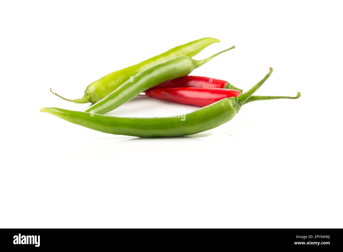 fresh green and red chili pepper Stock Photo