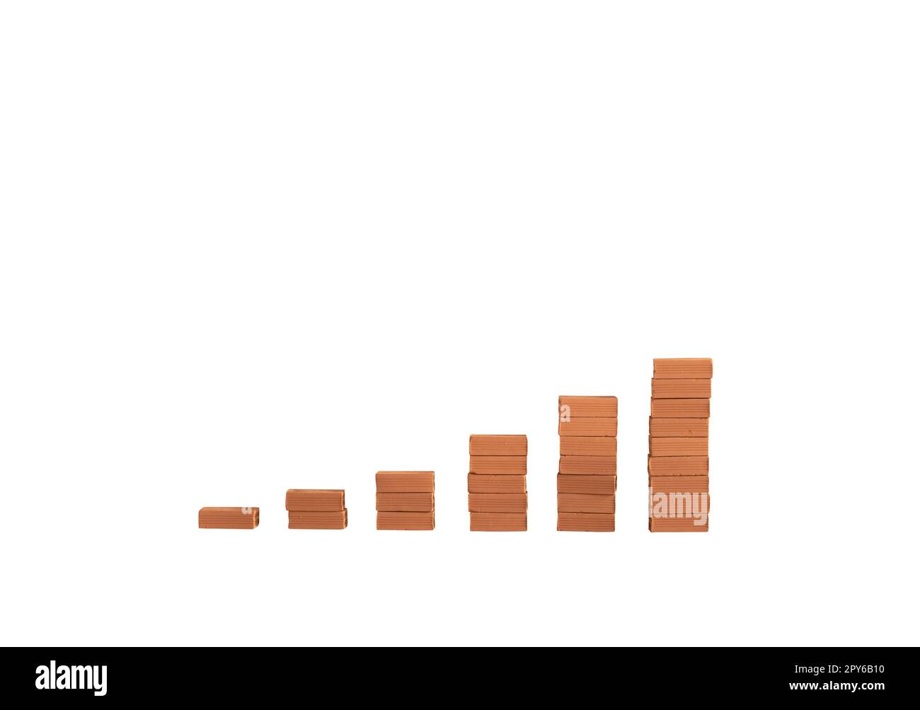 Statistics built with bricks. concept of success, statistic and profit Stock Photo