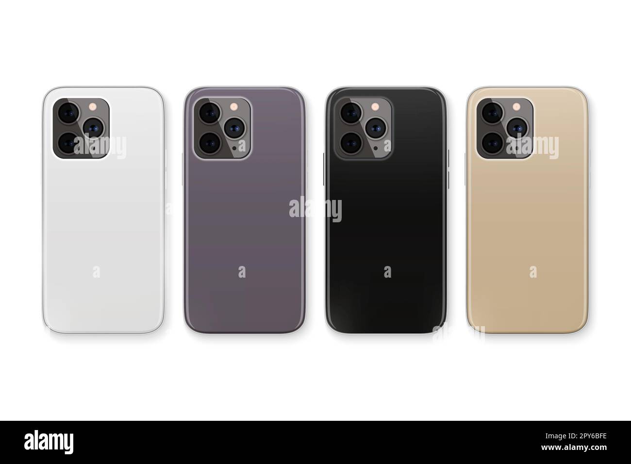 Vector 3d Realistic Smartphone Case Set. Telephone Design Template for ...