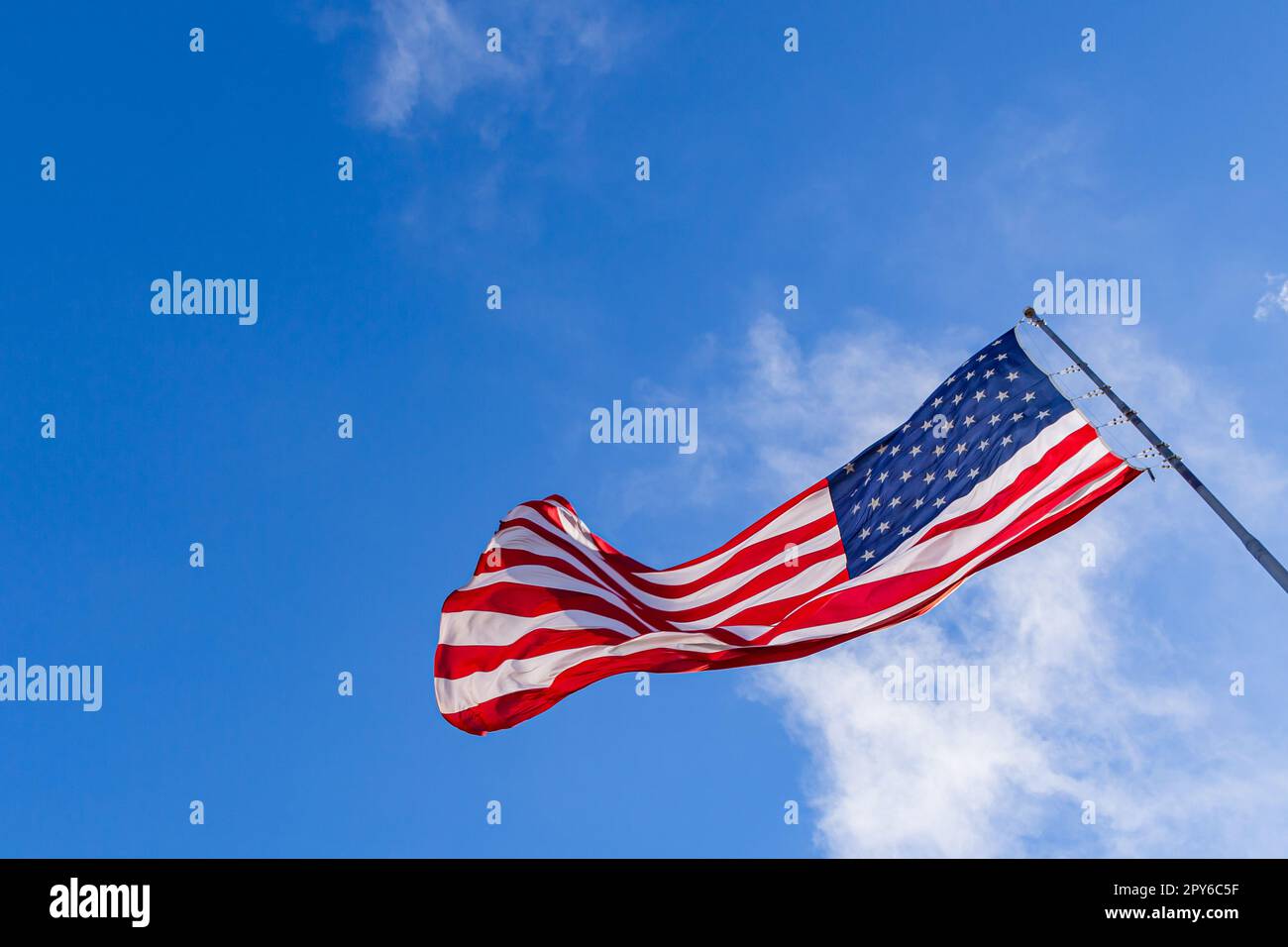 American Flag Waving. Stock Photo