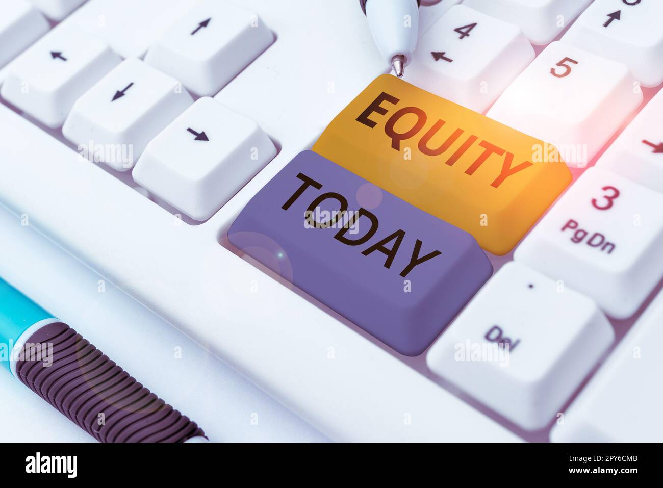 Sign displaying Equity. Word for quality of being fair and impartial race free One hand Unity Stock Photo