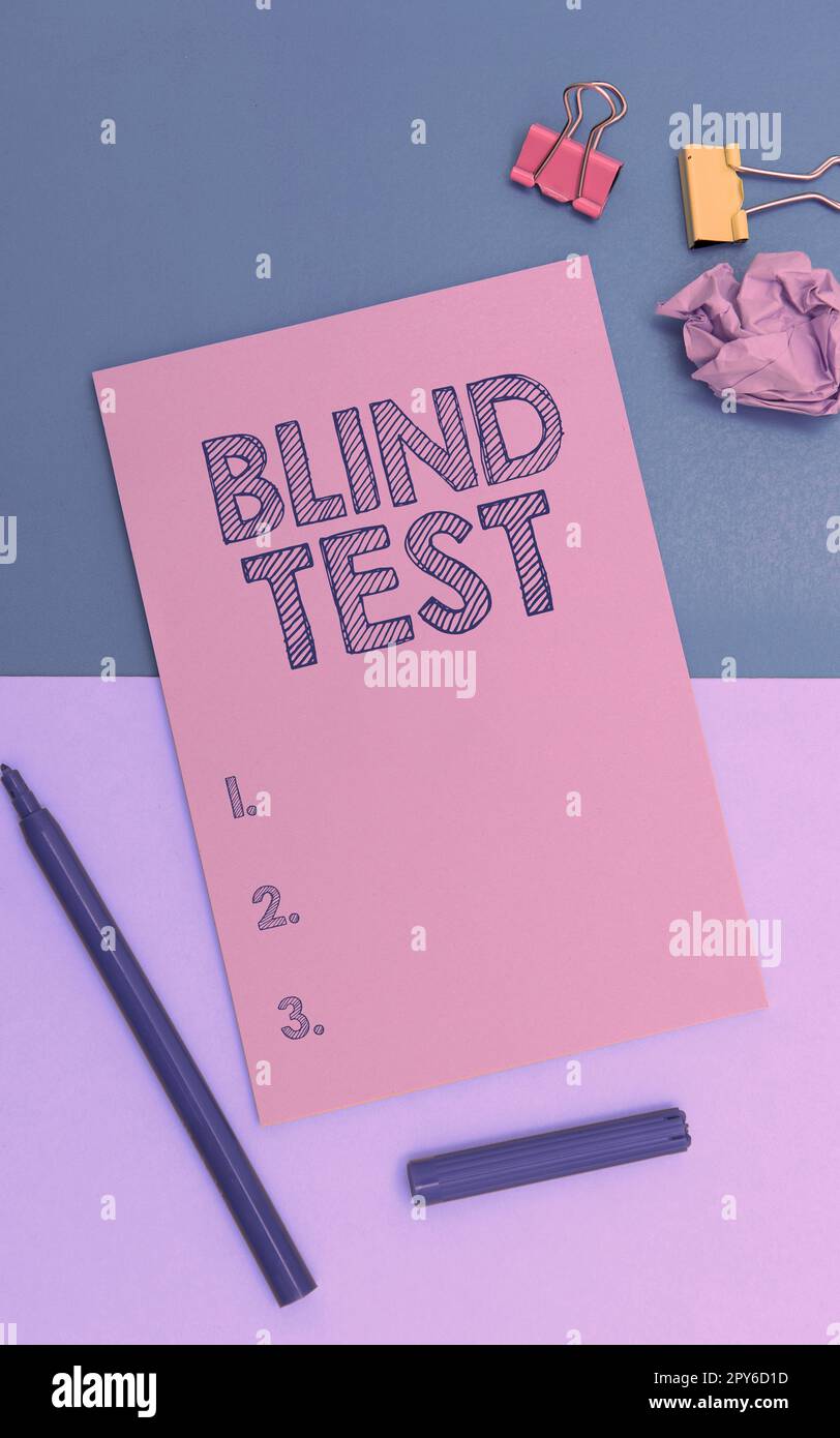 Inspiration showing sign Blind Test. Word for Social engagement with a person one has not previously met Stock Photo