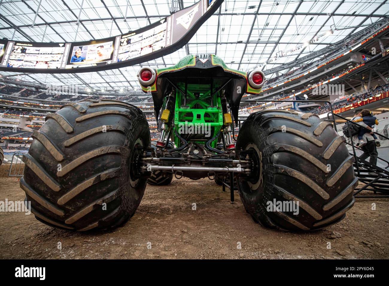 Grave Digger driven by driver Tyler Menninga at the Pit party, which