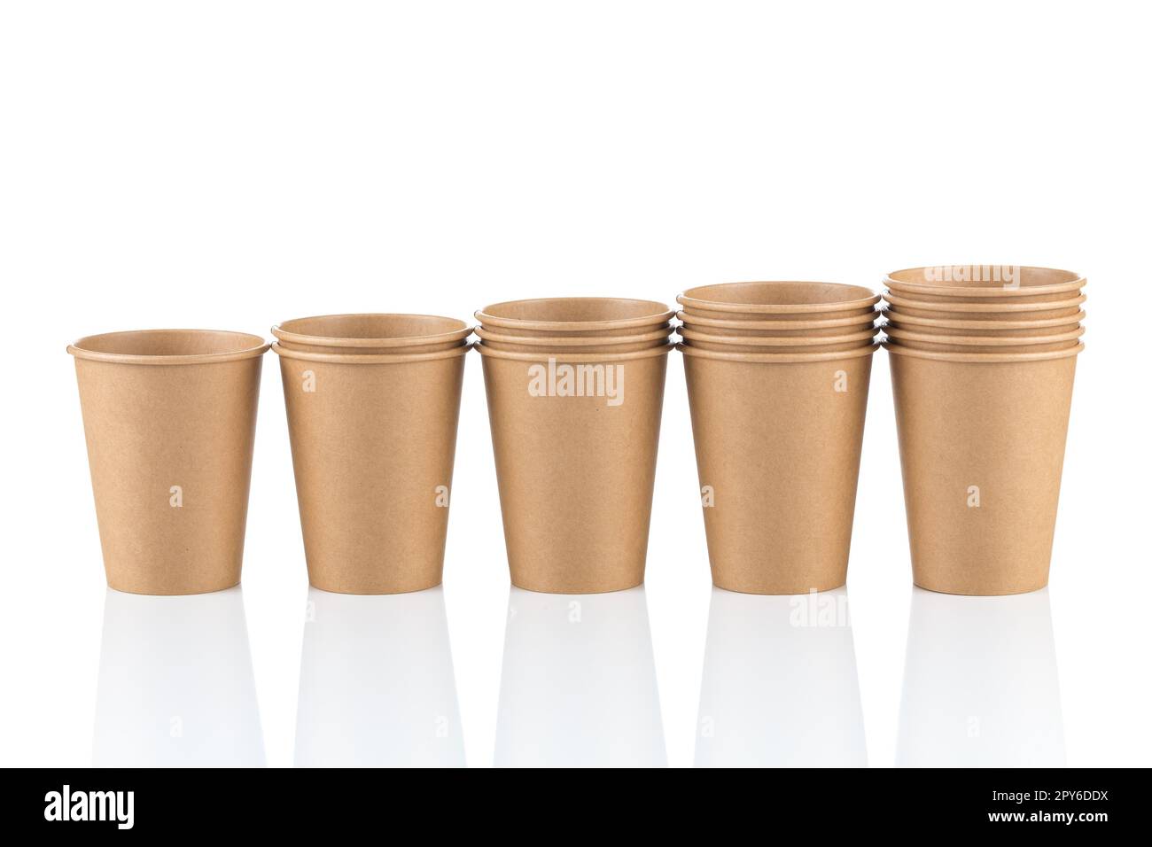 Empty Paper cups background Stock Photo