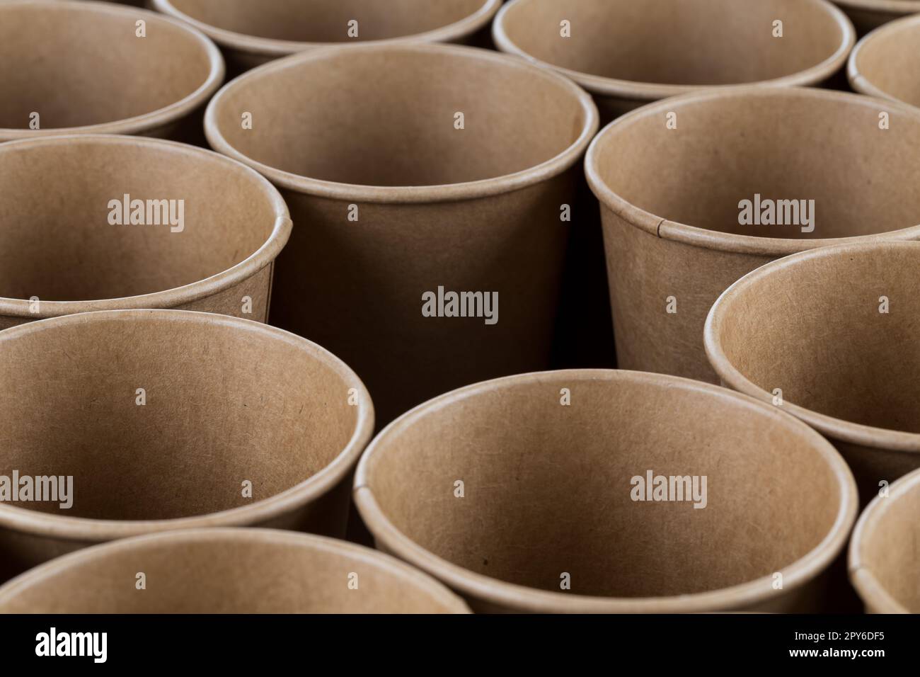 Empty Paper cups background Stock Photo