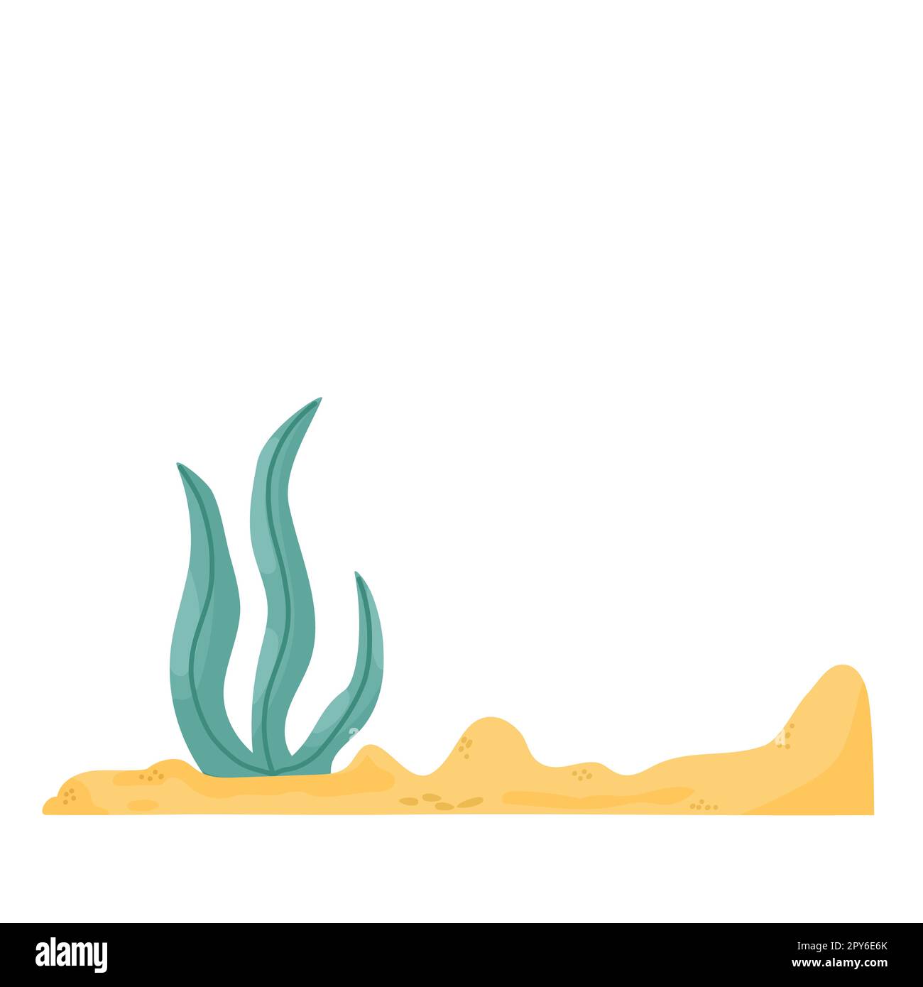 Underwater bottom. Sand and seaweed. Vector cartoon illustration Stock  Vector Image & Art - Alamy