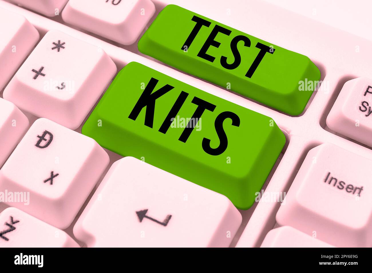 Handwriting text Test Kits. Concept meaning collection of certain tools and equimpent for particular purpose Stock Photo