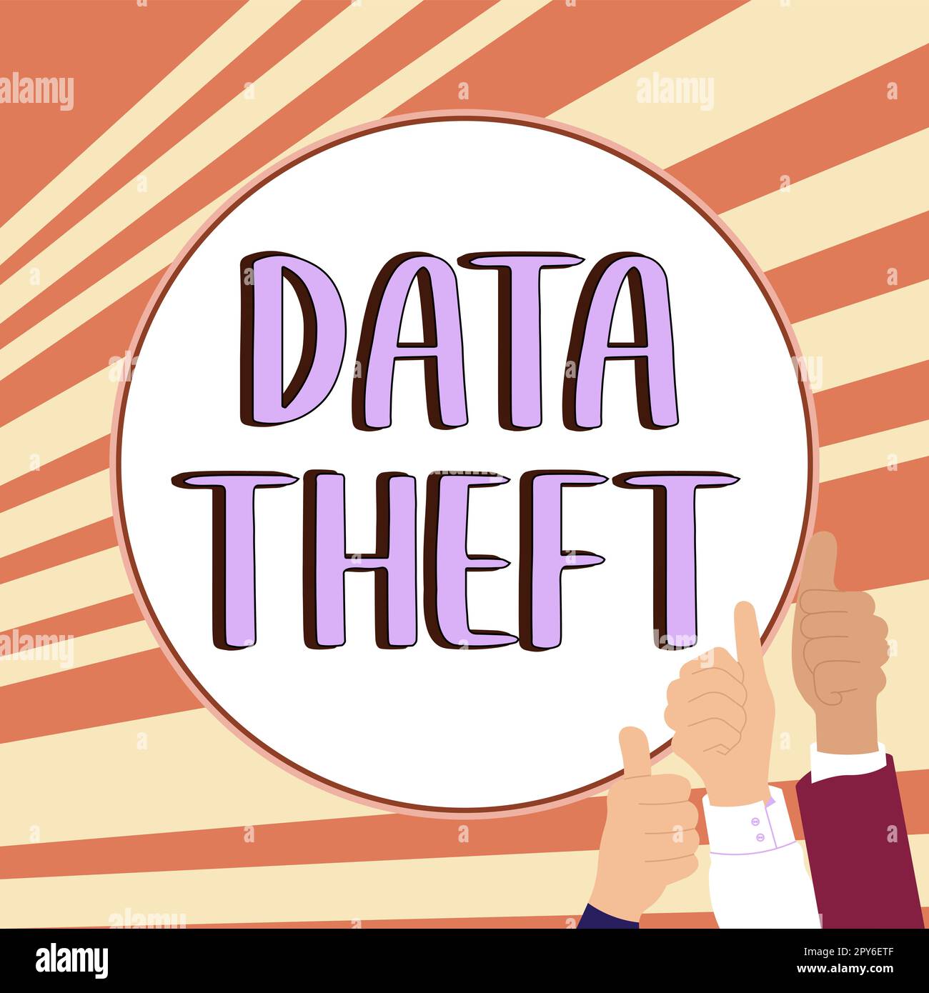 Hand writing sign Data Theft. Business idea illegal transfer of any information that is confidential Stock Photo