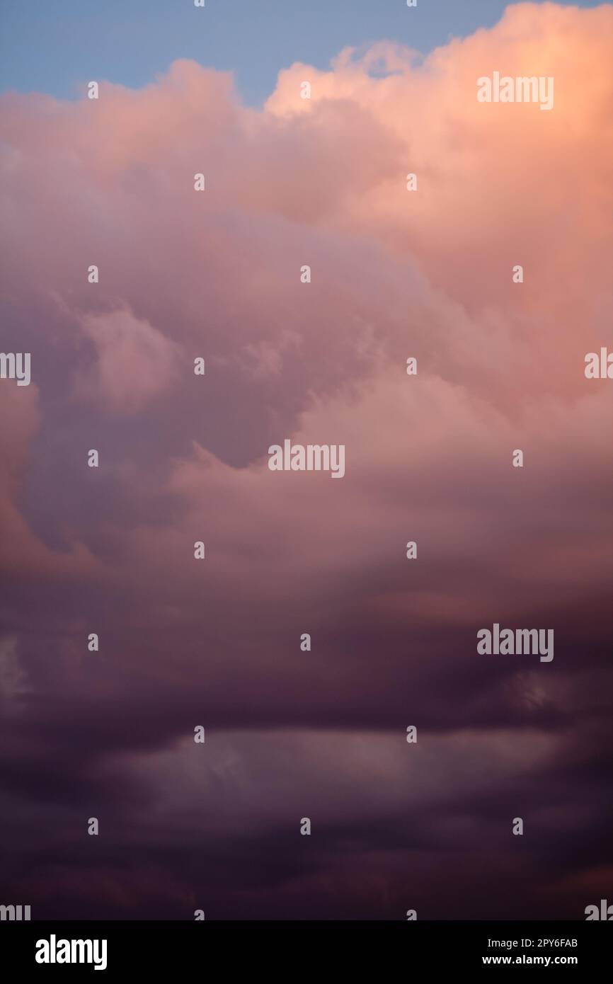 Pink clouds at sunset landscape photo Stock Photo Alamy