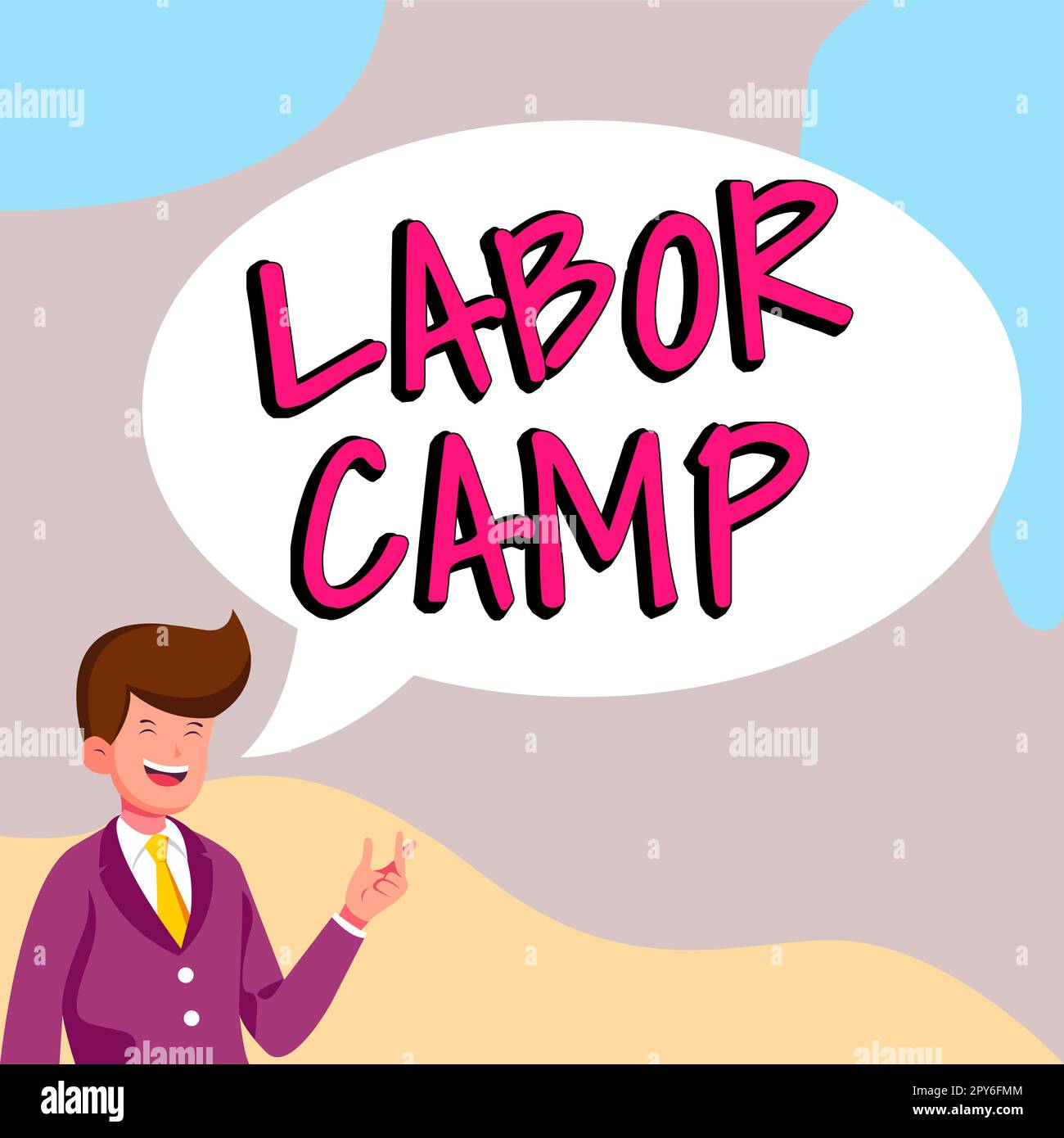 Conceptual display Labor Camp. Business showcase a penal colony where forced labor is performed Stock Photo