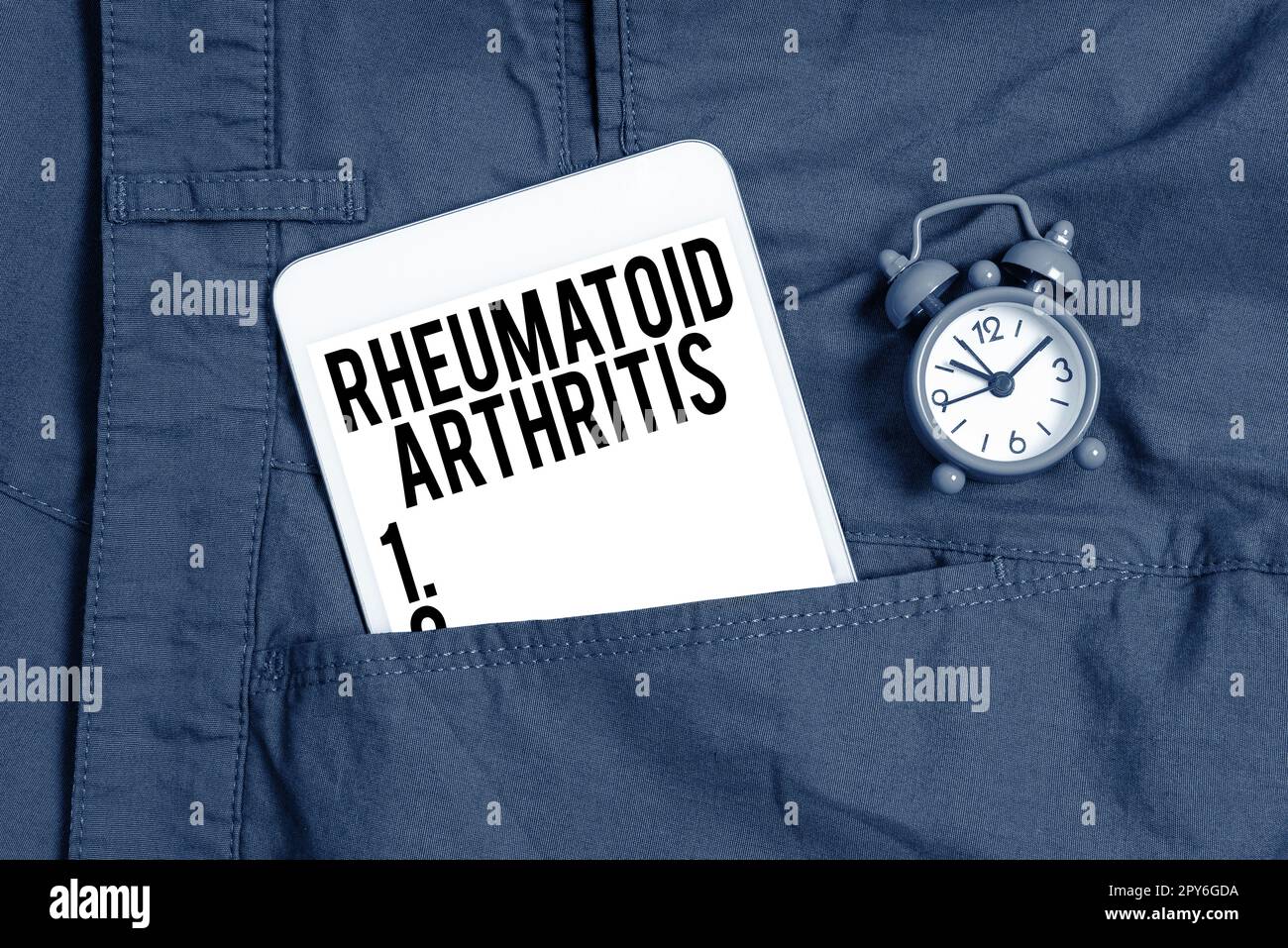 Text caption presenting Rheumatoid Arthritis. Business showcase
