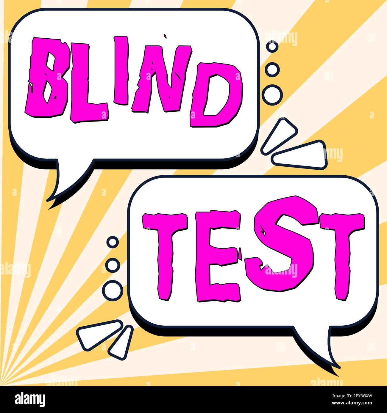 Hand writing sign Blind Test. Business concept Social engagement with a person one has not previously met Stock Photo