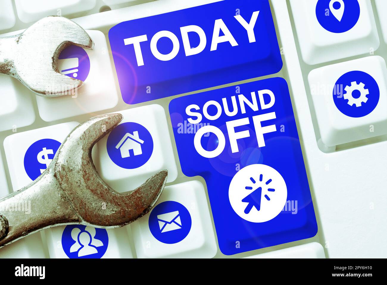 Text sign showing Sound Off. Business approach To not hear any kind of sensation produced by stimulation Stock Photo