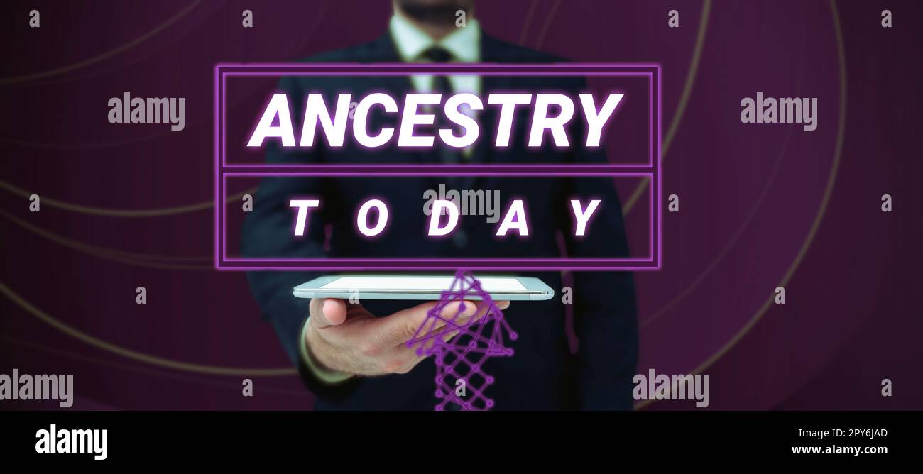 Text caption presenting Ancestry. Business showcase the history or developmental process of a phenomenon object idea or style Stock Photo