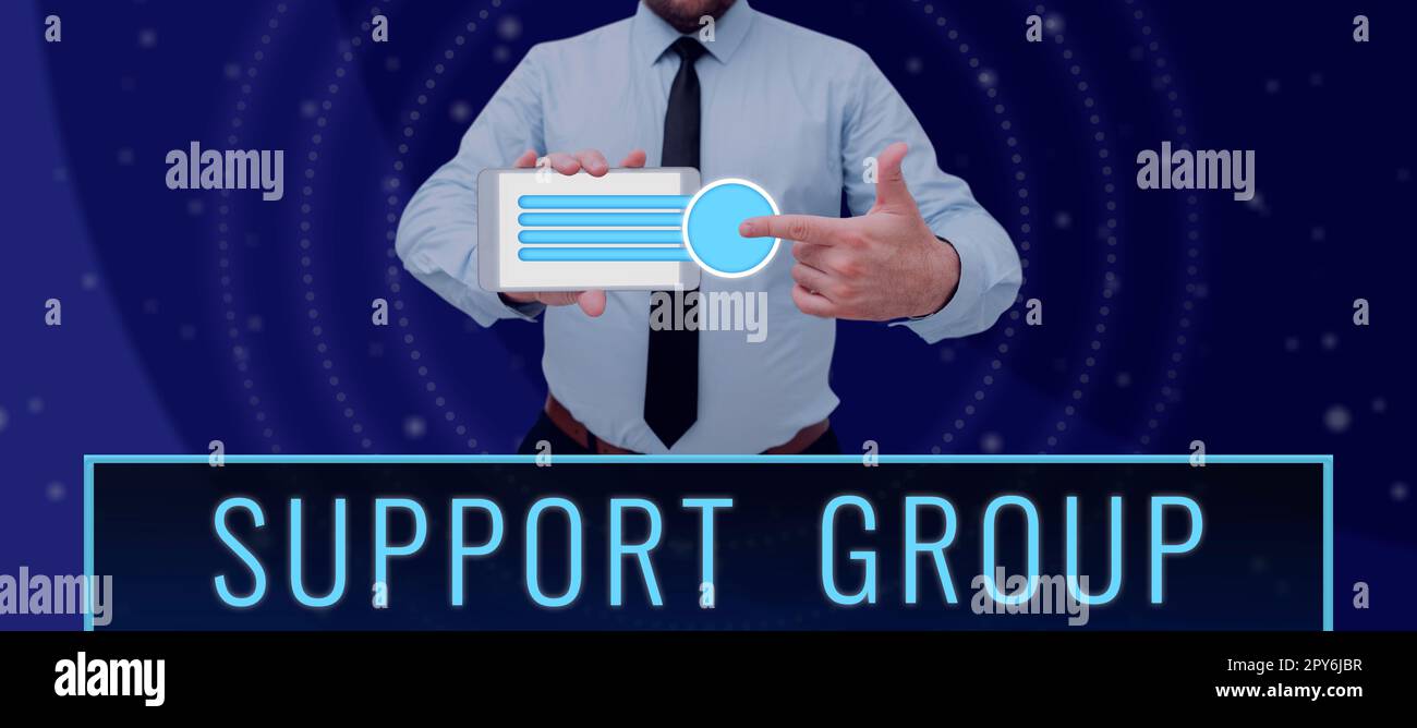 Text sign showing Support Group. Internet Concept number of people ...