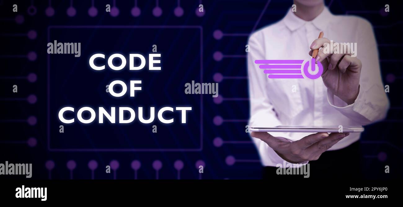 Inspiration showing sign Code Of Conduct. Concept meaning Ethics rules