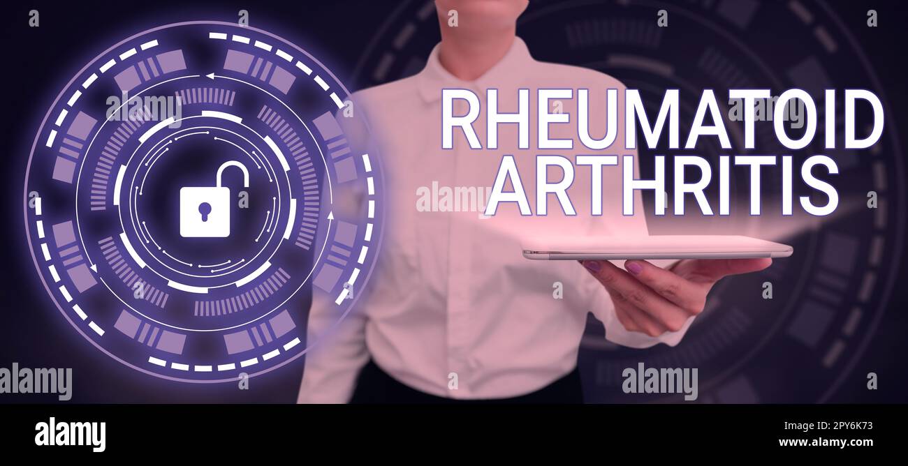 Conceptual display Rheumatoid Arthritis. Business overview autoimmune