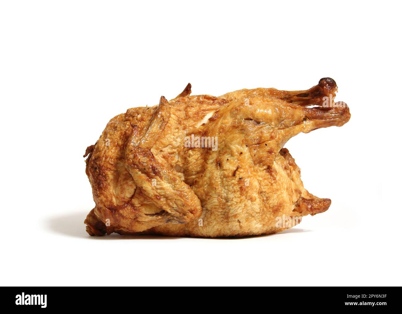 Whole Rotisserie Chicken Isolated on White Background Stock Photo Alamy