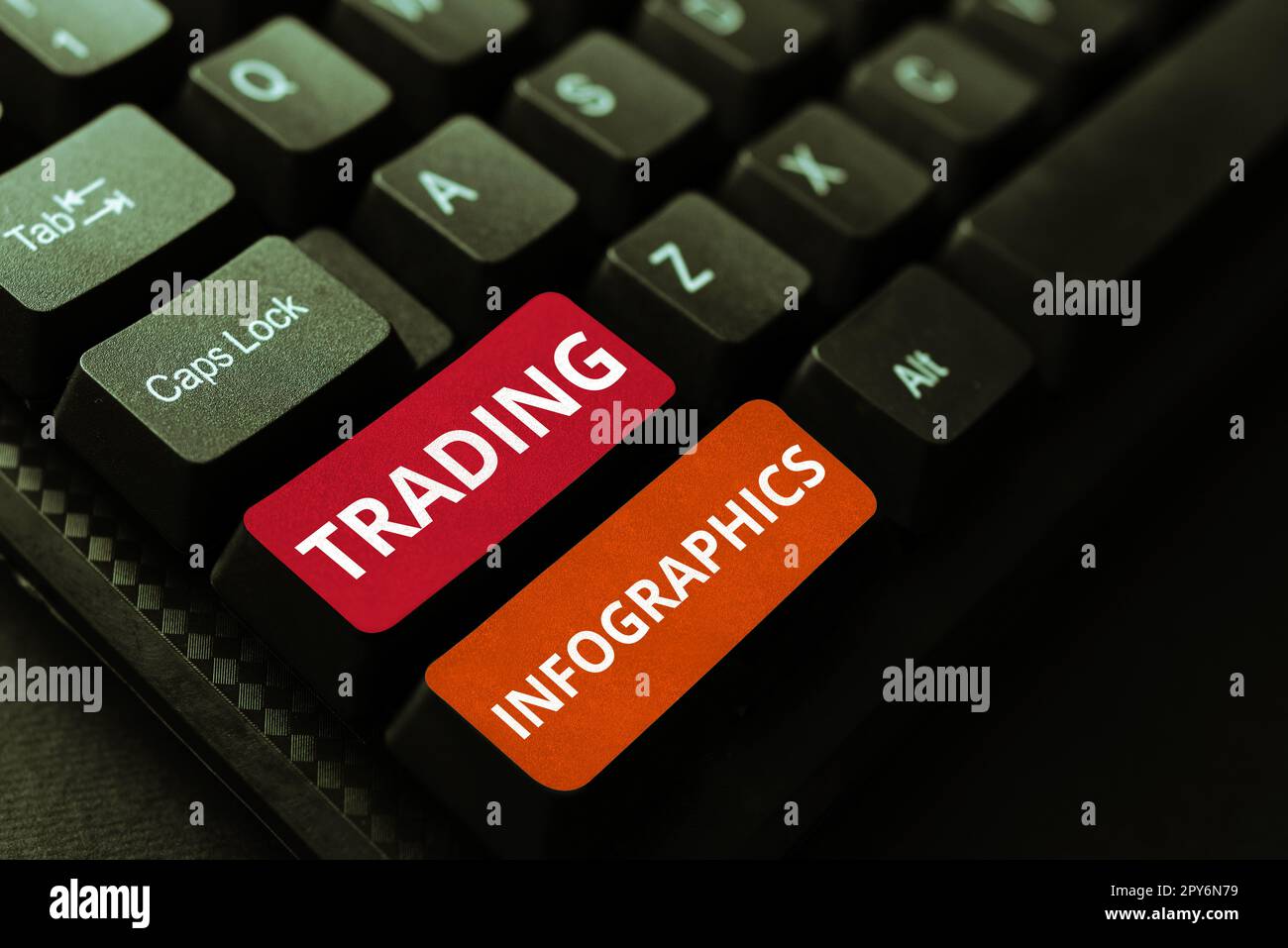 Hand writing sign trading infographics word for visual representation 
