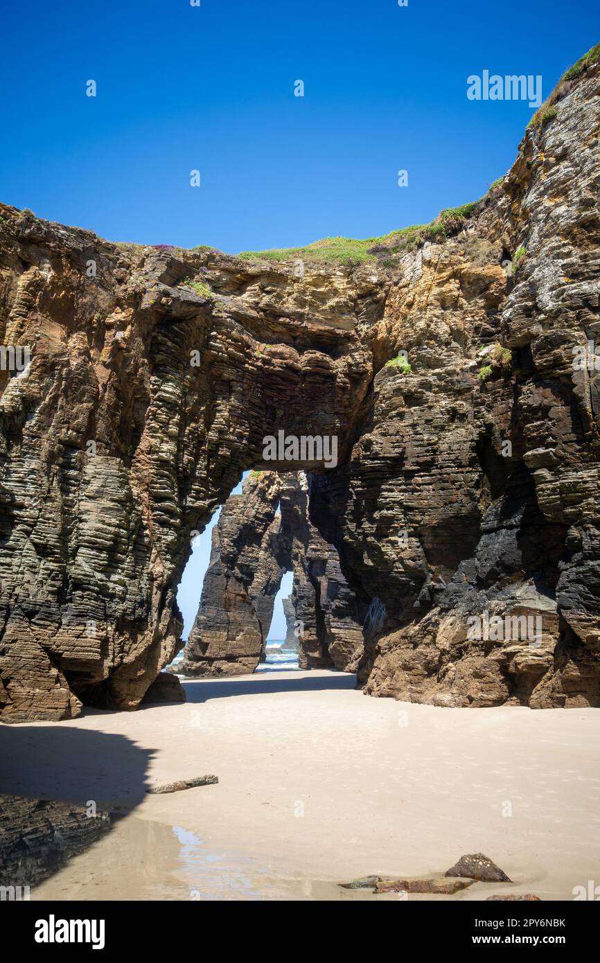 As Catedrais beach - Beach of the Cathedrals - Galicia, Spain Stock Photo