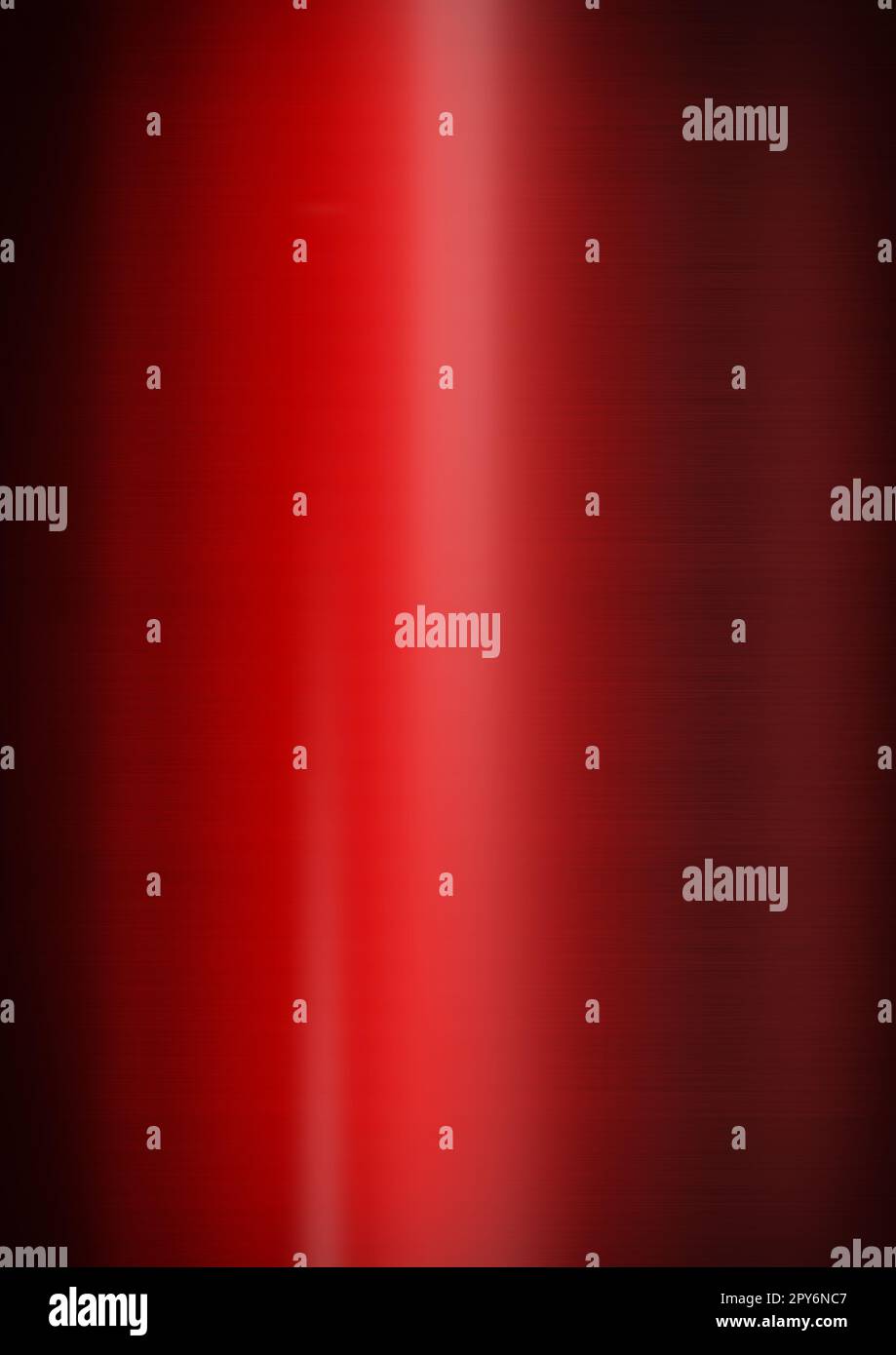 Red shiny brushed metal. Vertical background texture Stock Photo