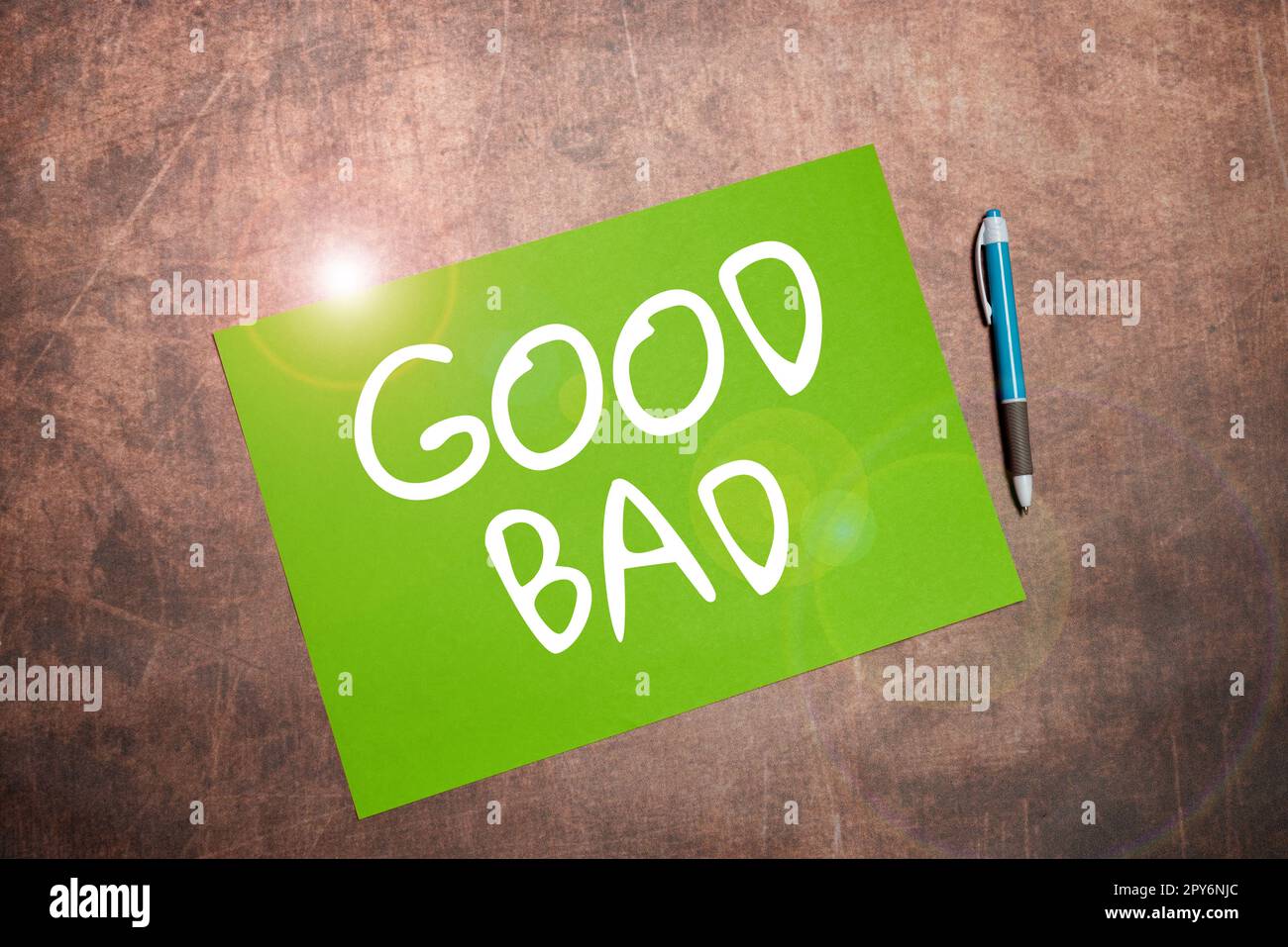 https://c8.alamy.com/comp/2PY6NJC/writing-displaying-text-good-bad-business-concept-to-seem-to-be-going-to-have-a-good-or-bad-result-life-choices-2PY6NJC.jpg