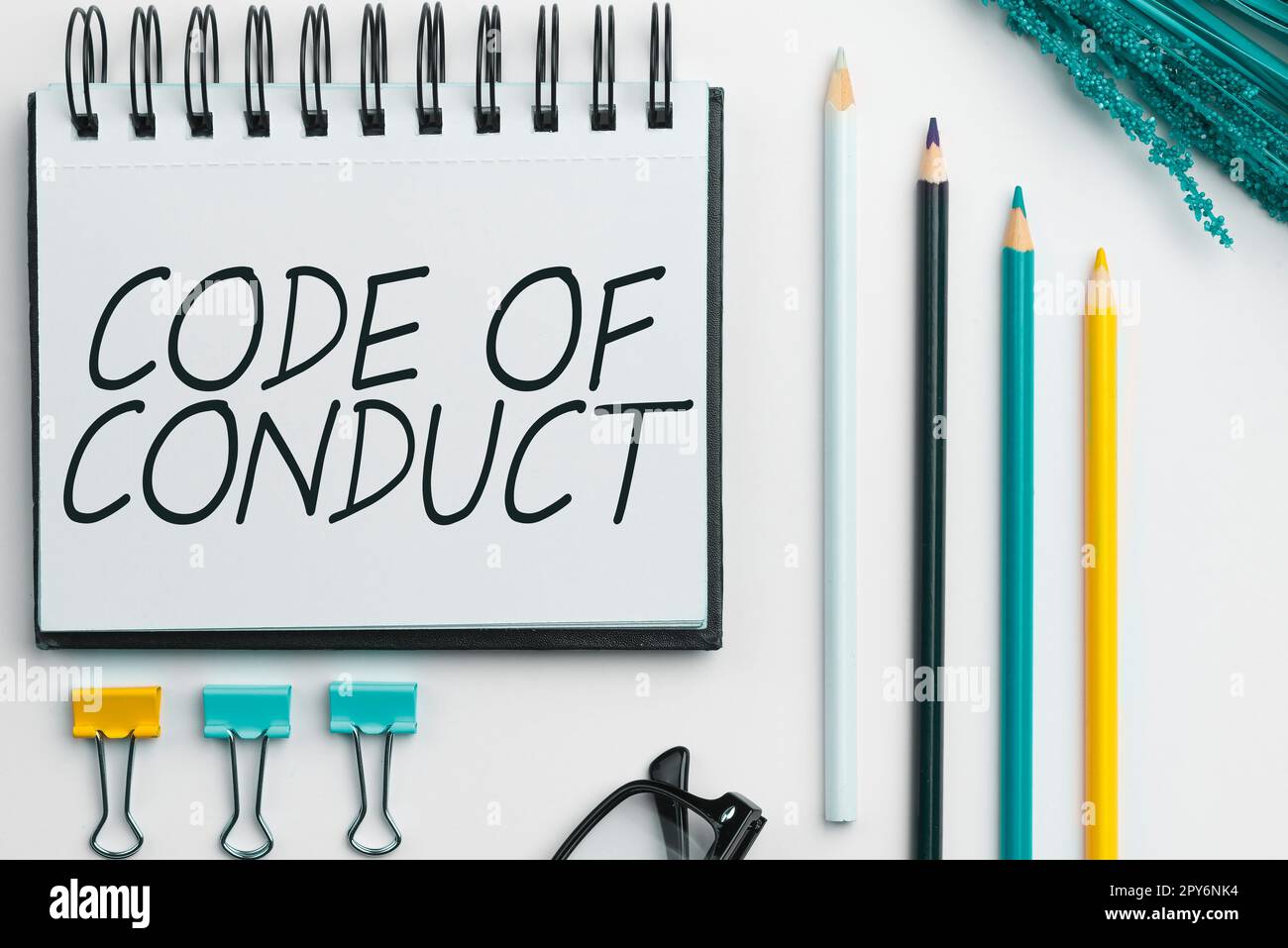 Conceptual caption Code Of Conduct. Concept meaning Ethics rules moral