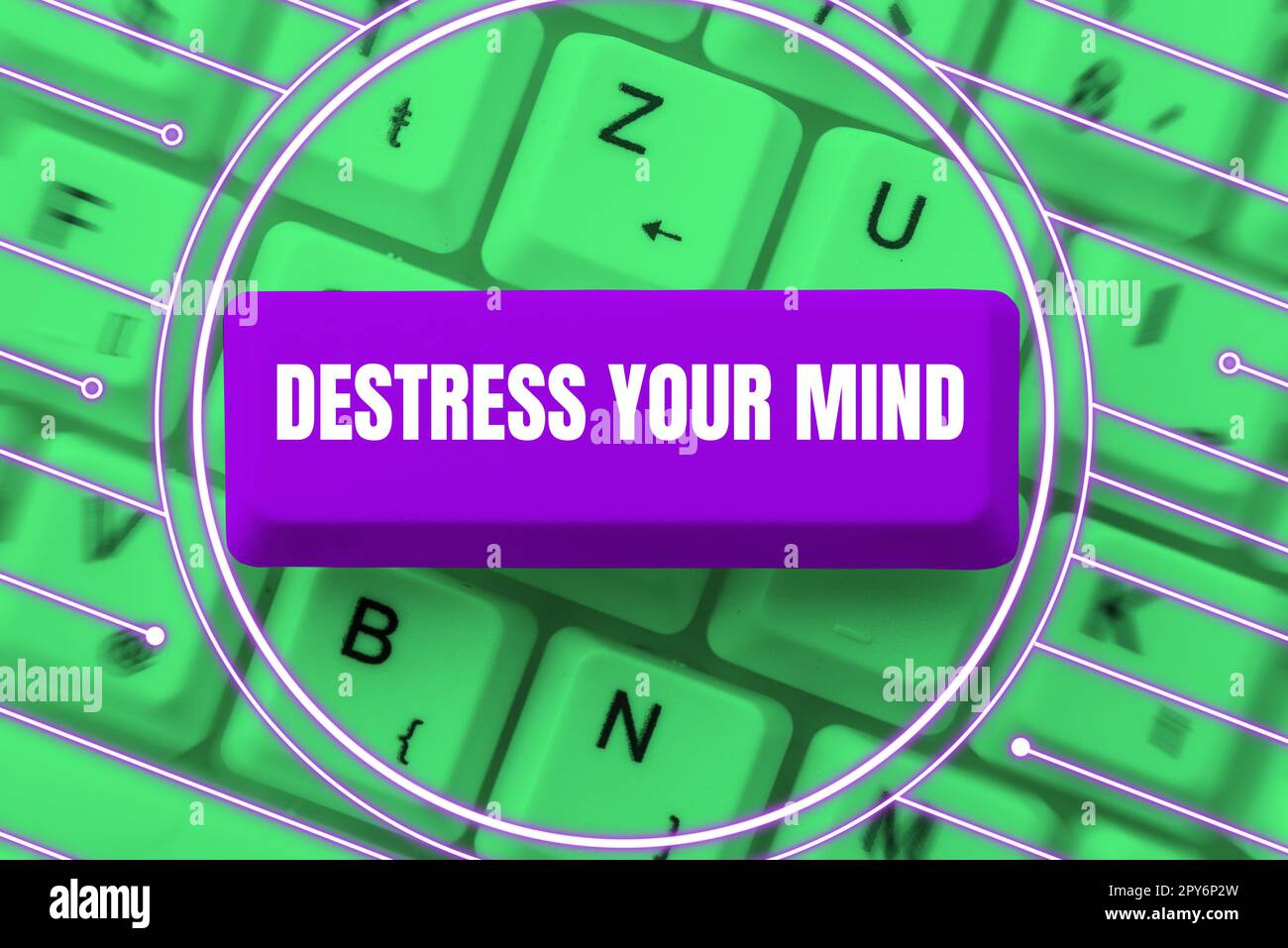 Hand writing sign Destress Your Mind. Business showcase to release mental tension, lessen stress Stock Photo