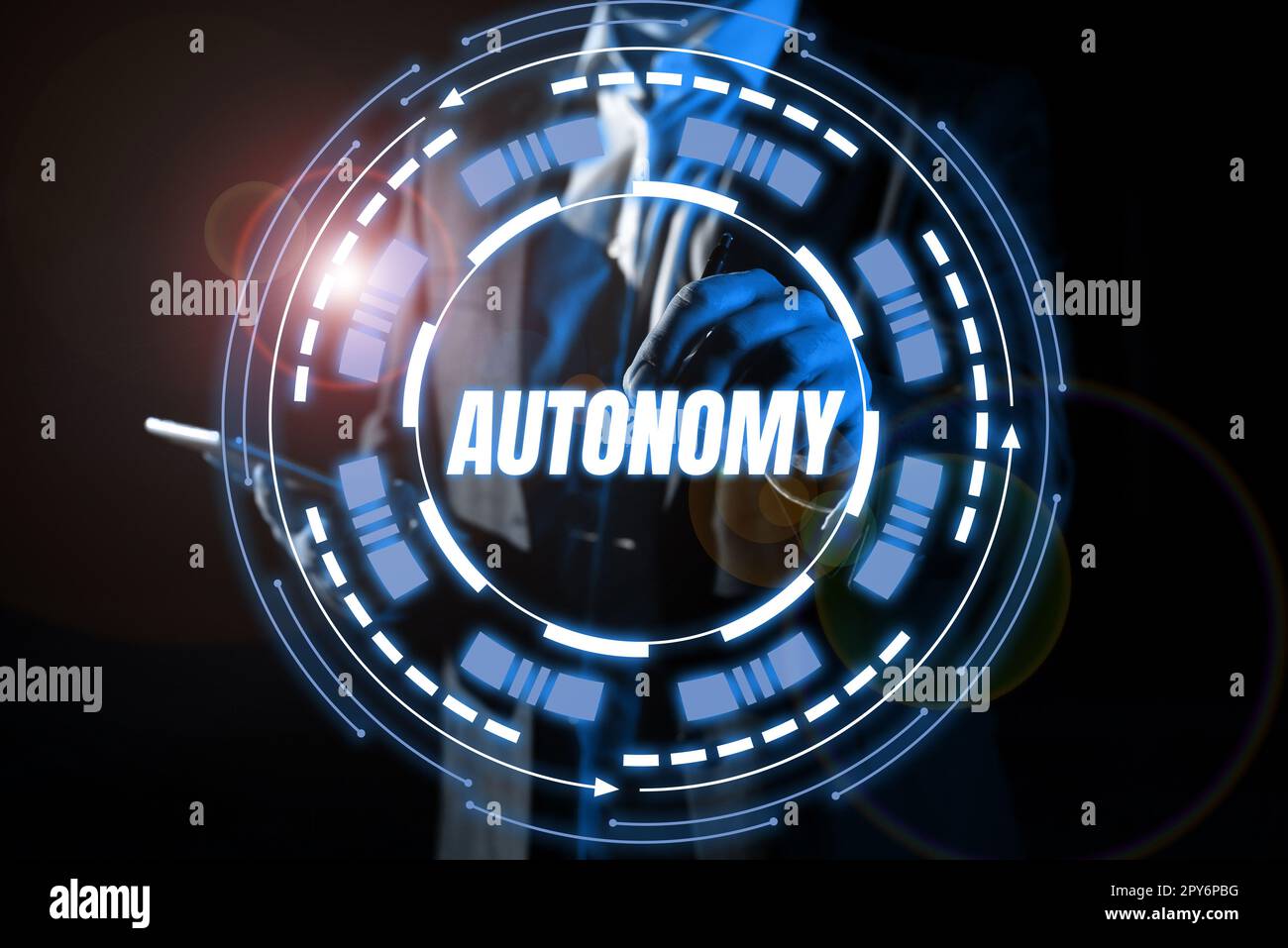 Handwriting text Autonomy. Word for vehicle that can guide itself without human conduction Stock Photo