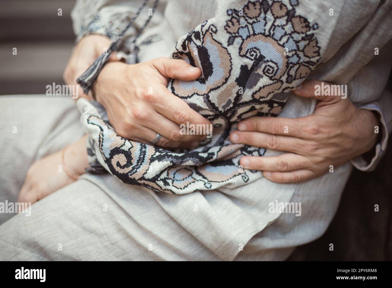 Close up tender embrace concept photo Stock Photo