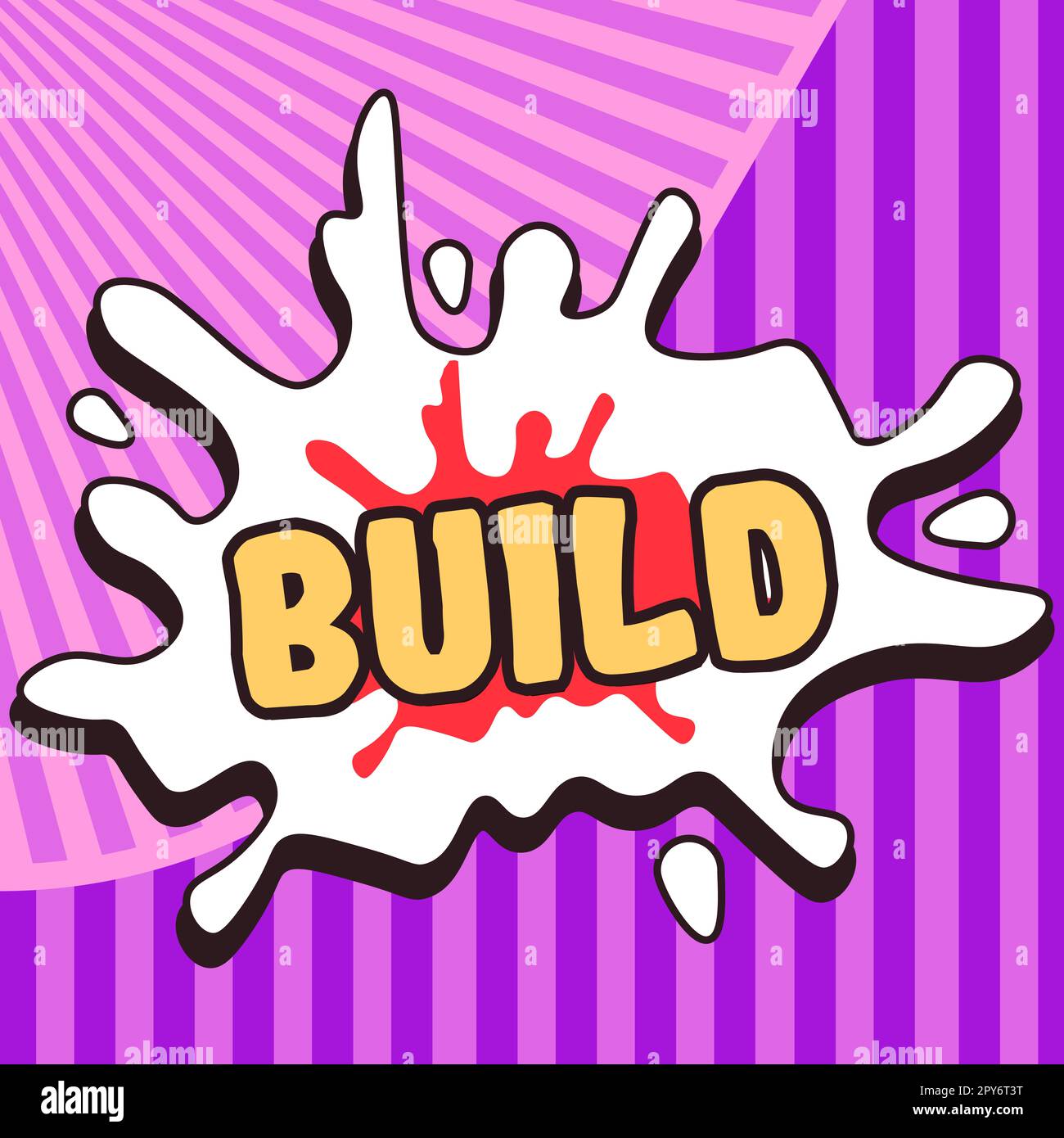 Text caption presenting Build. Business overview Construct something by putting material together over a period of time Stock Photo