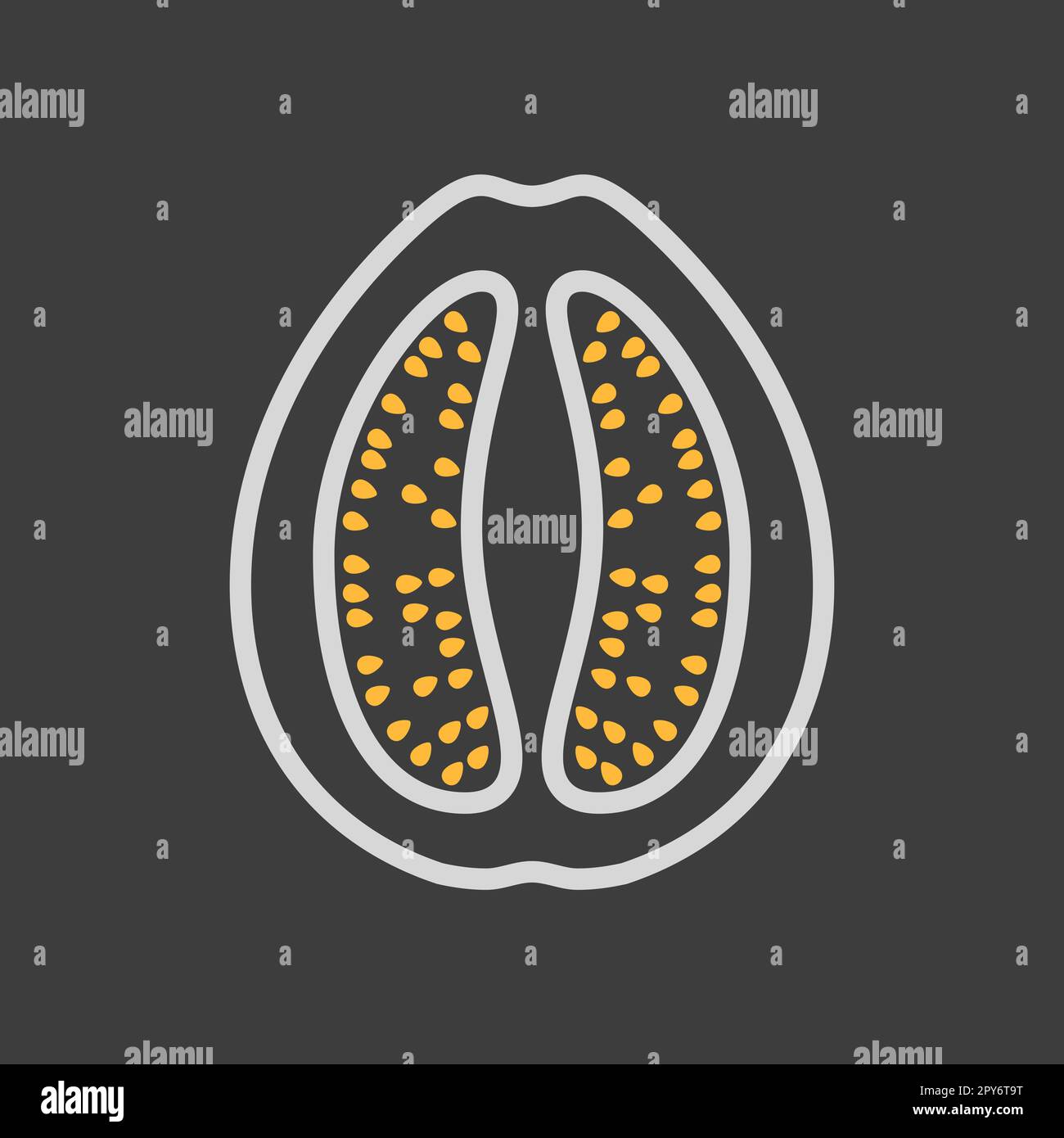 Guava tropical fruit vector on dark background icon. Graph symbol for ...