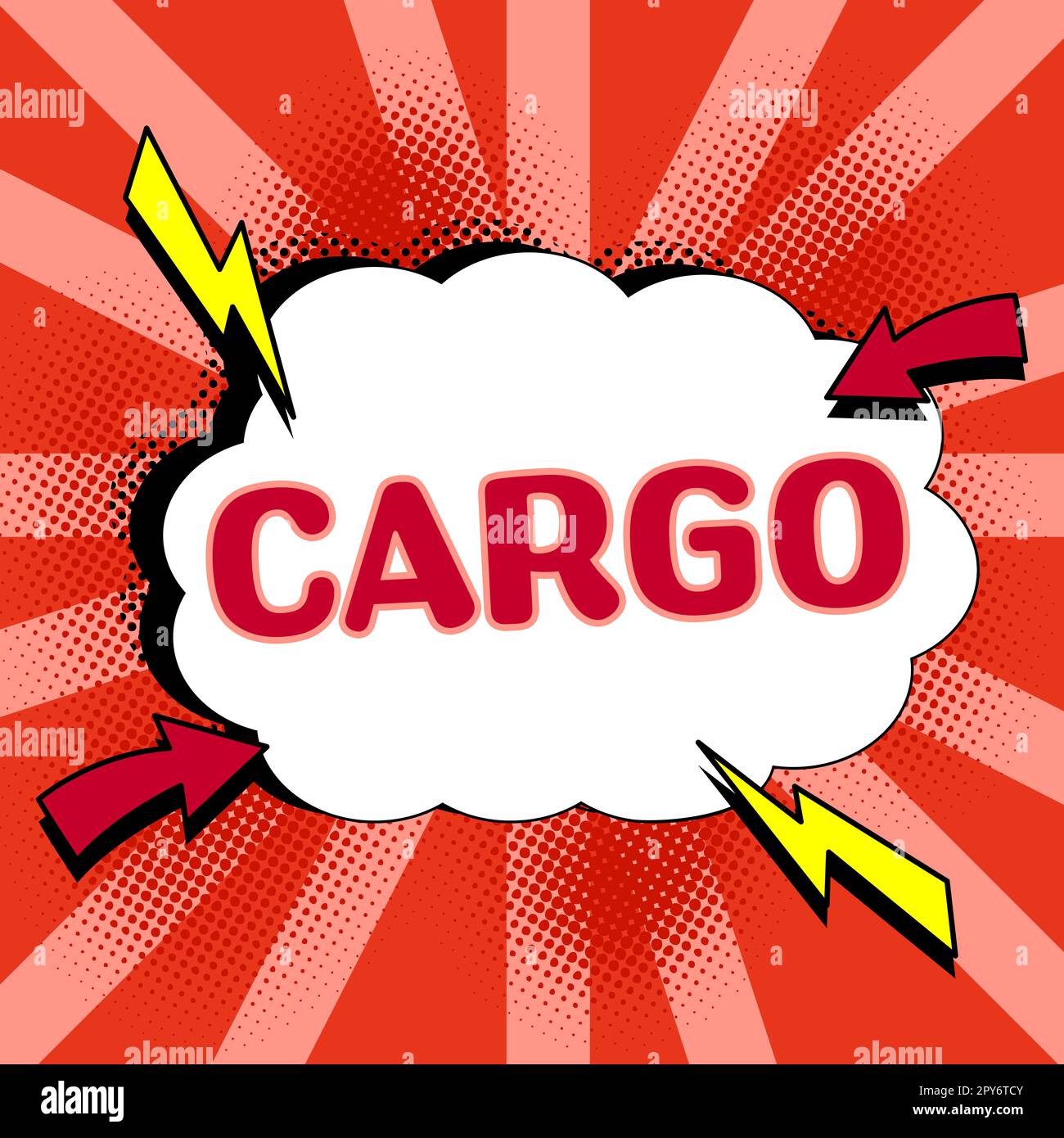 Handwriting text Cargo. Business concept The goods Merchandise conveyed in a ship airplane and vehicle Stock Photo