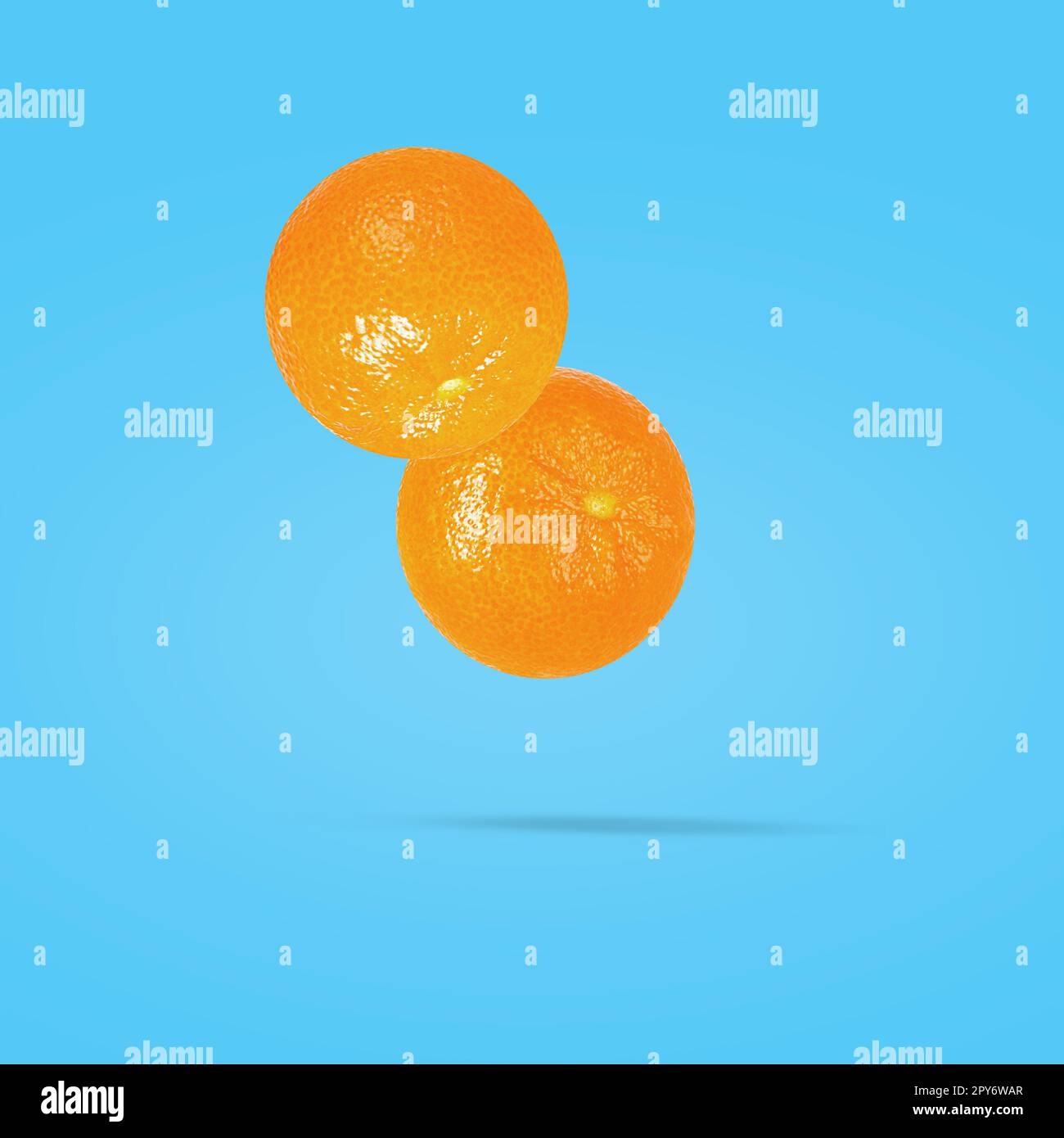 Tangerine fruit on creative colored background with clipping path as package design element Stock Photo