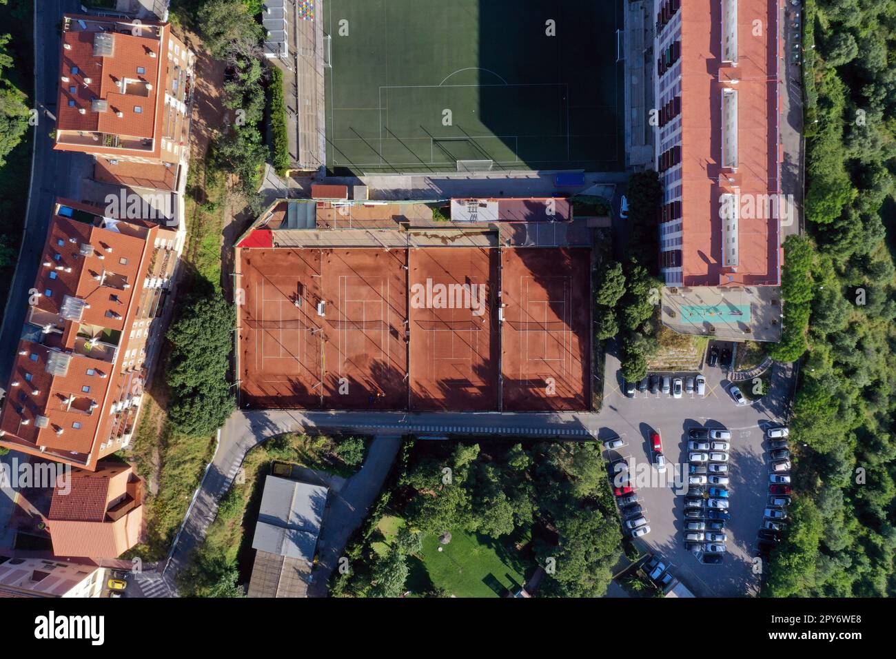 Clay tennis court Stock Photo