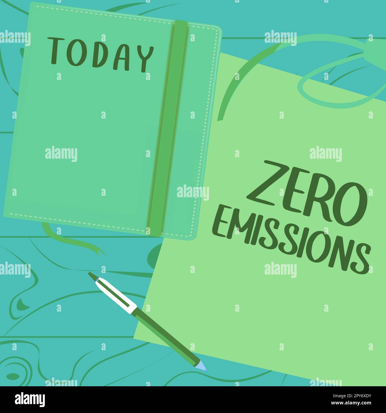 Text caption presenting Zero Emissions. Word Written on emits no waste products that pollute the environment Stock Photo