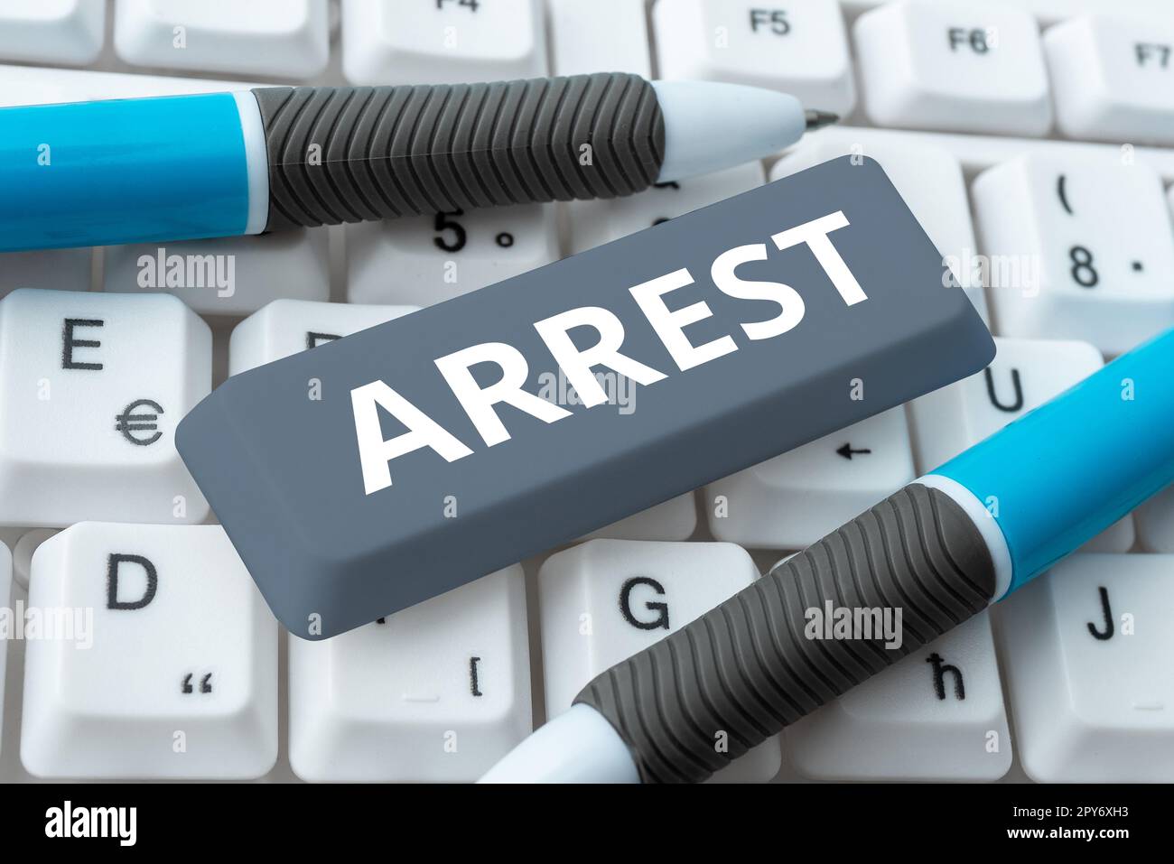 Conceptual display Arrest. Business approach seize someone by legal authority and take them into custody Stock Photo