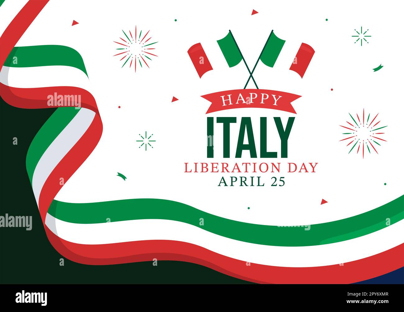 Italy Liberation Day Illustration with Holiday Celebrate on April 25