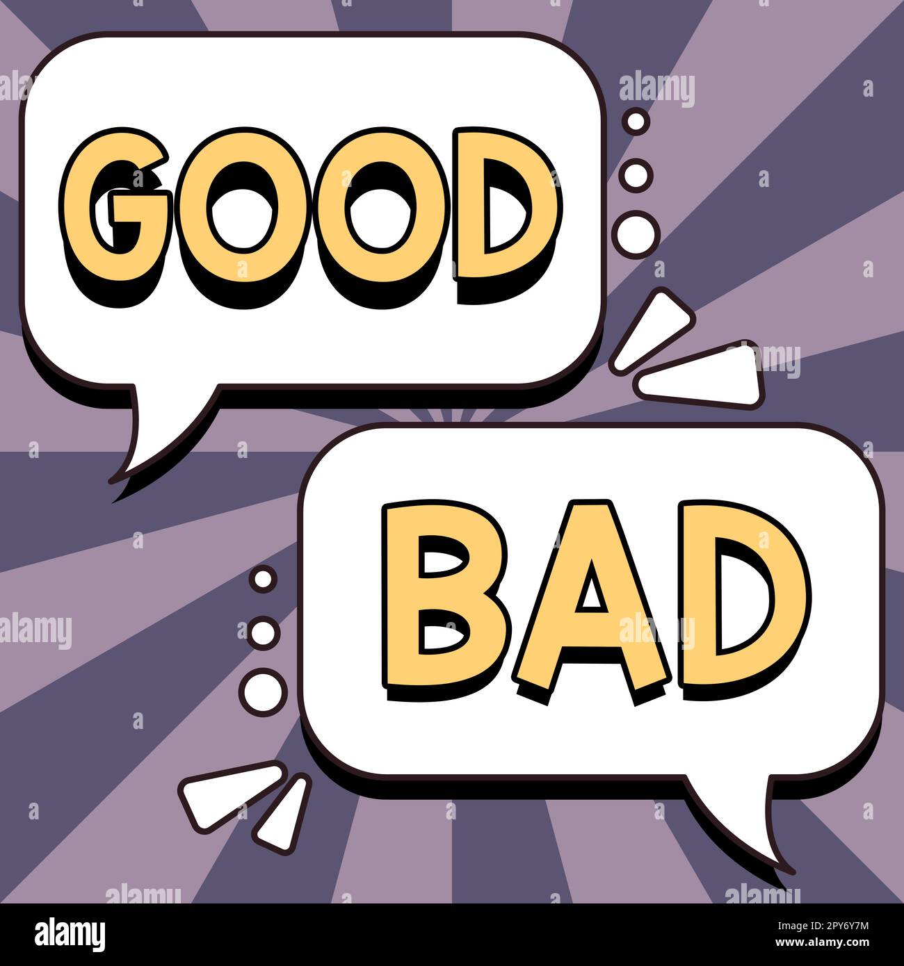 Hand writing sign Good Bad. Internet Concept to seem to be going to have a good or bad result Life choices Stock Photo