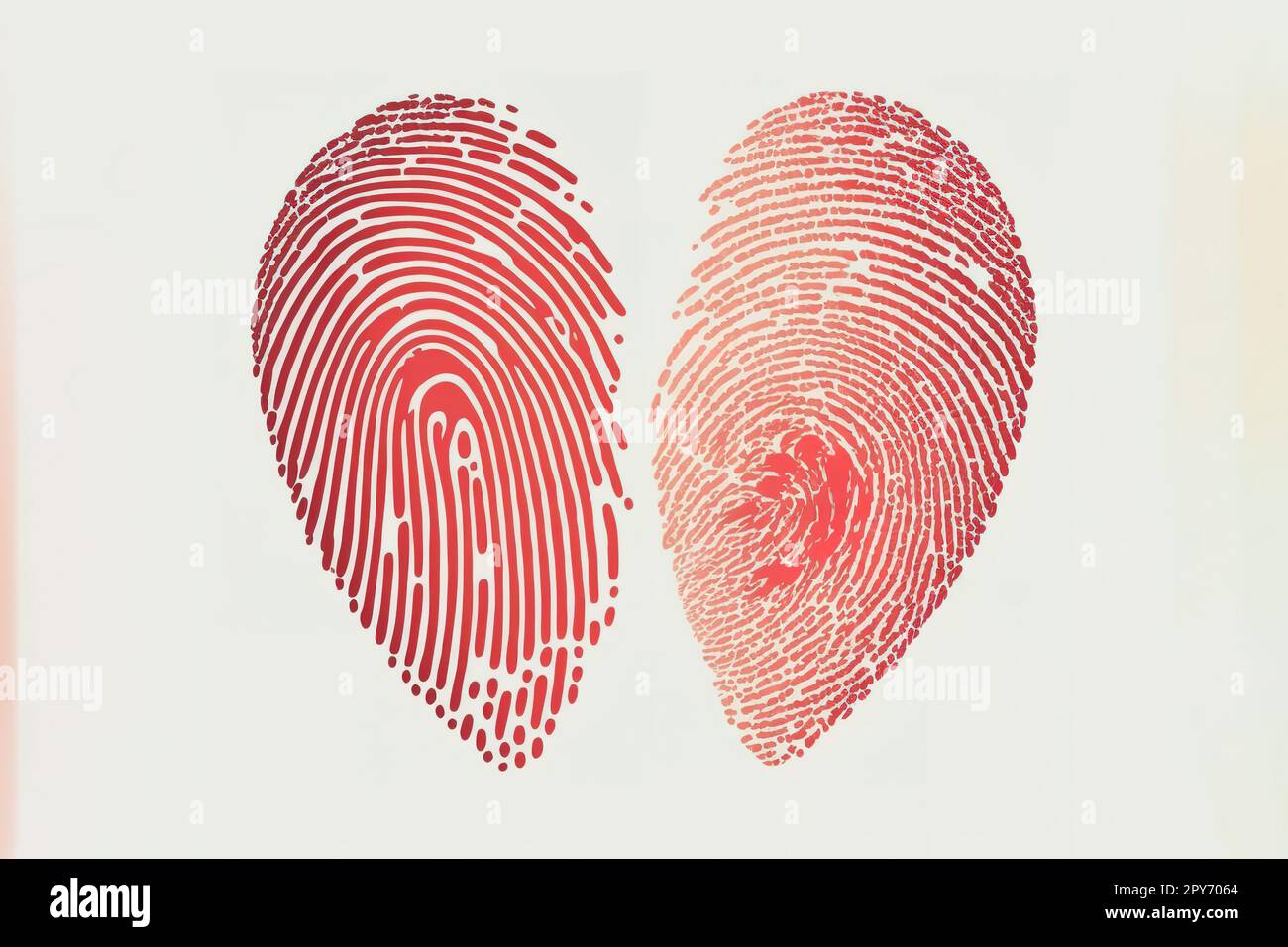 Fingerprint heart isolated vector red thumb print Stock Photo Alamy