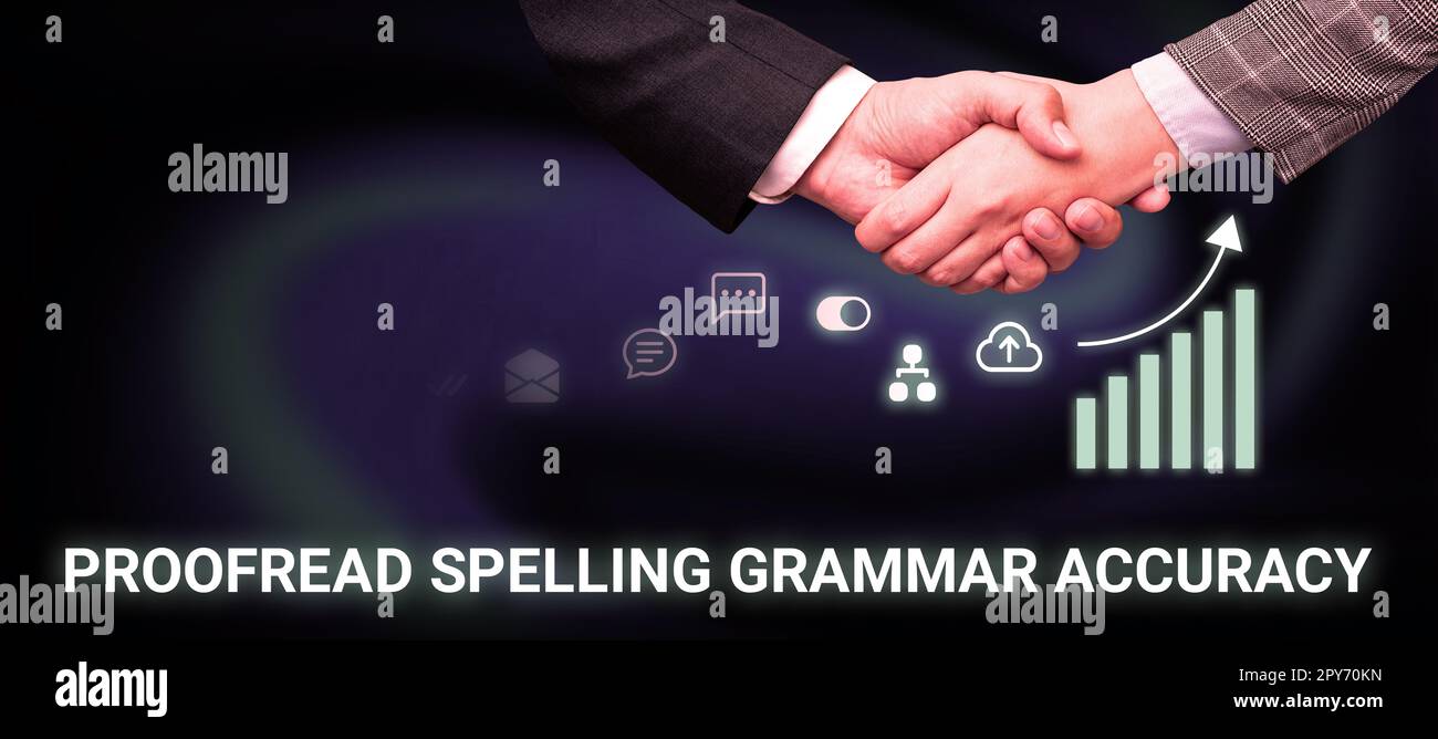 Conceptual caption Proofread Spelling Grammar Accuracy. Business idea ...